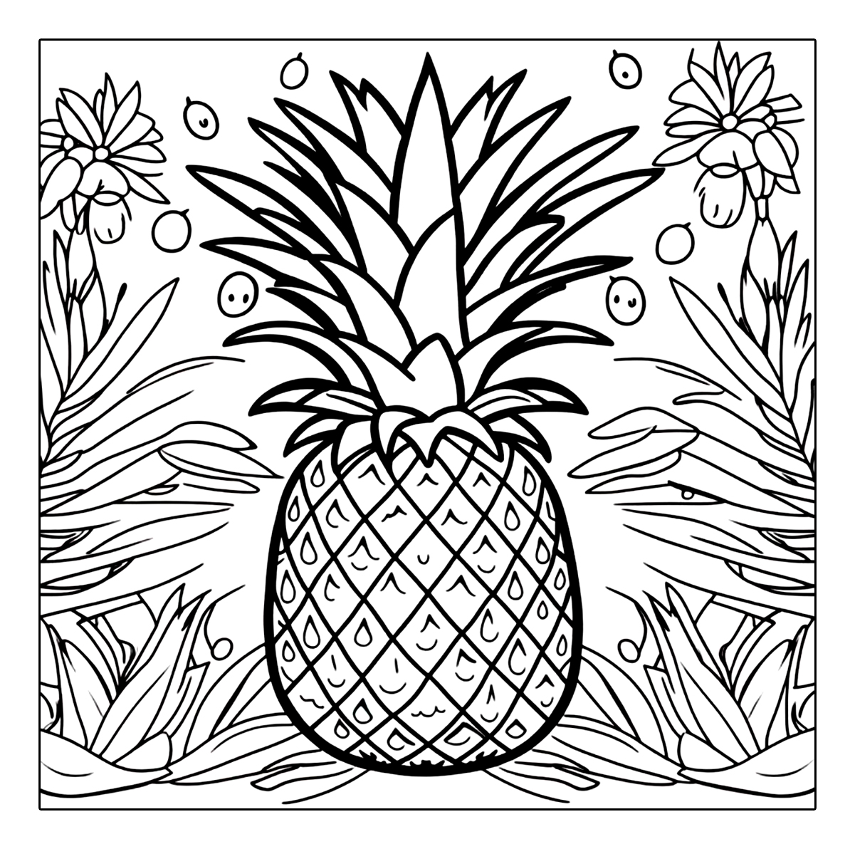 Yüksek Kaliteli Ananas boyama sayfası