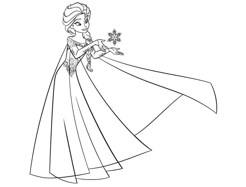 Tatlı Elsa boyama sayfası
