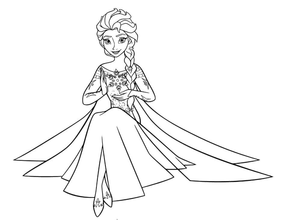 Elsa Prenses boyama sayfası