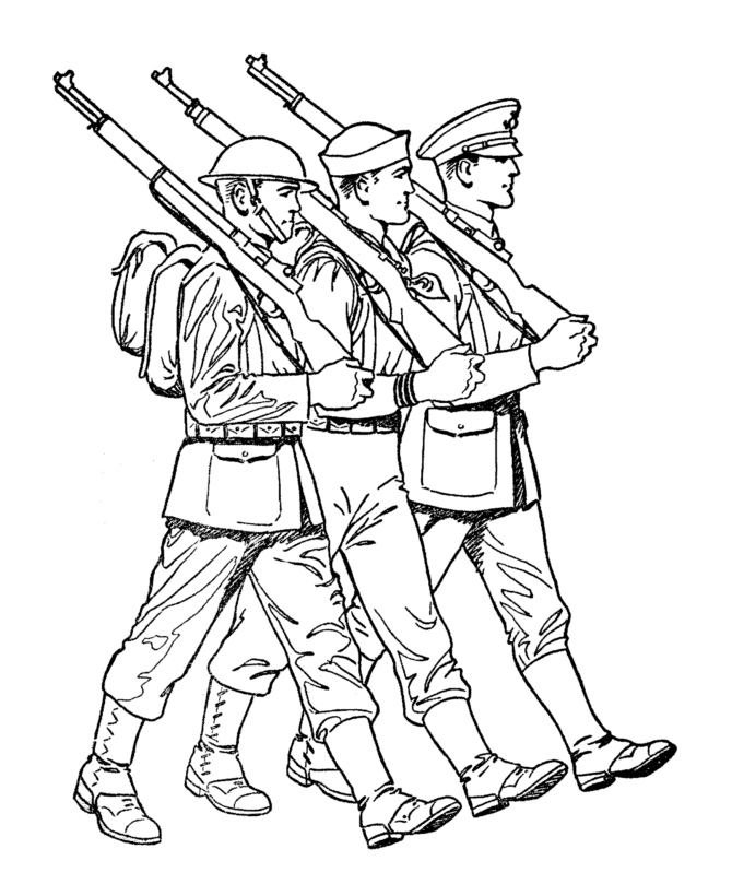 Askerler boyama sayfası