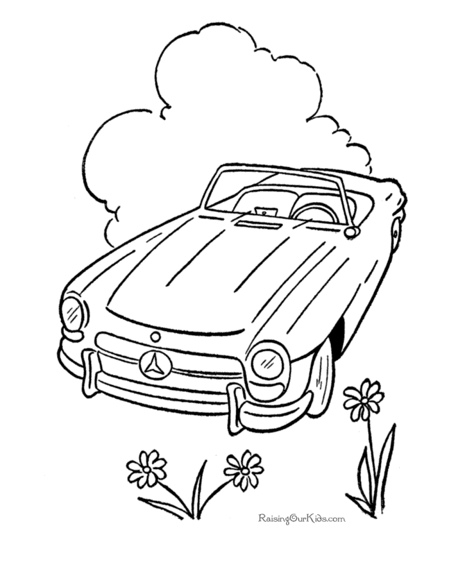 Mercedes Araba boyama sayfası