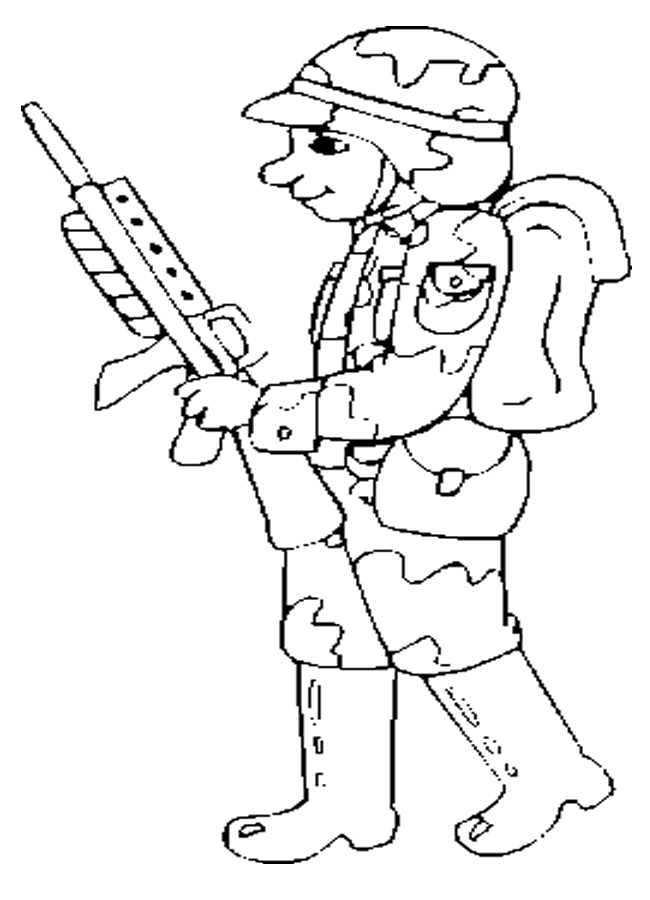 Silahlı Asker boyama sayfası