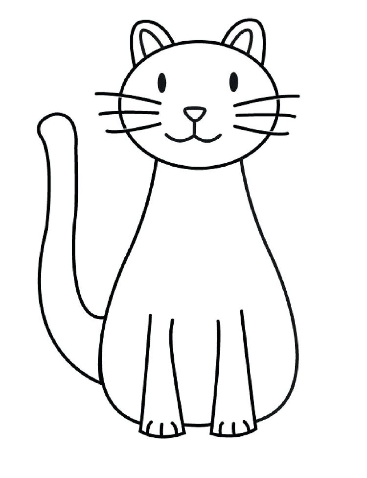Anaokulu Kedi boyama sayfası