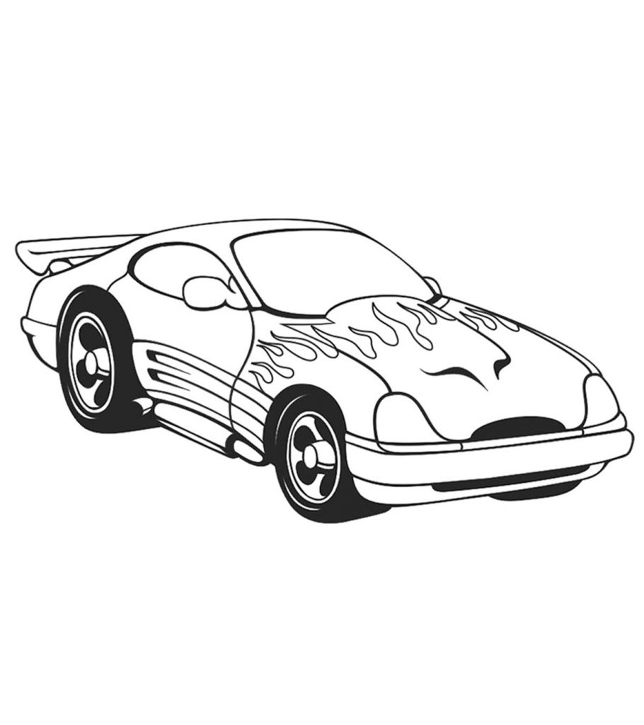Alevli Araba boyama sayfası