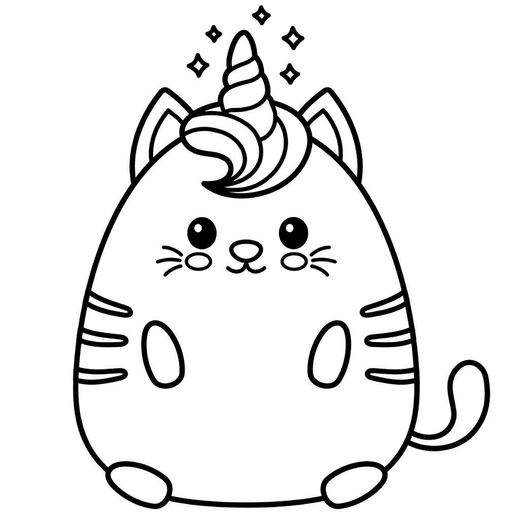 Kawaii Kedi boyama sayfası