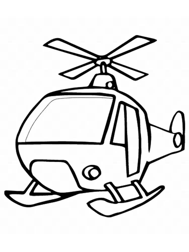 Okul Öncesi Helikopter boyama sayfası