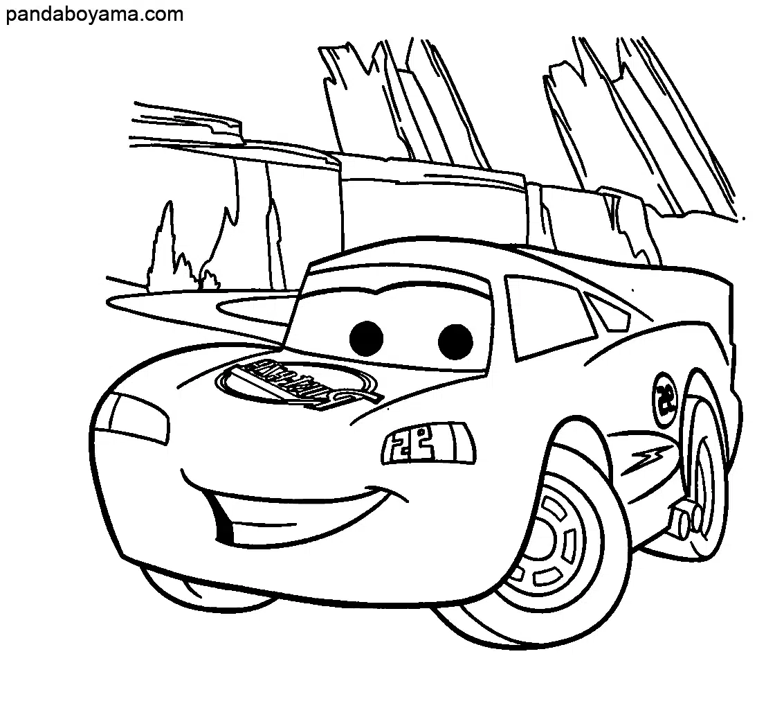 Disney Sevimli Araba boyama sayfası