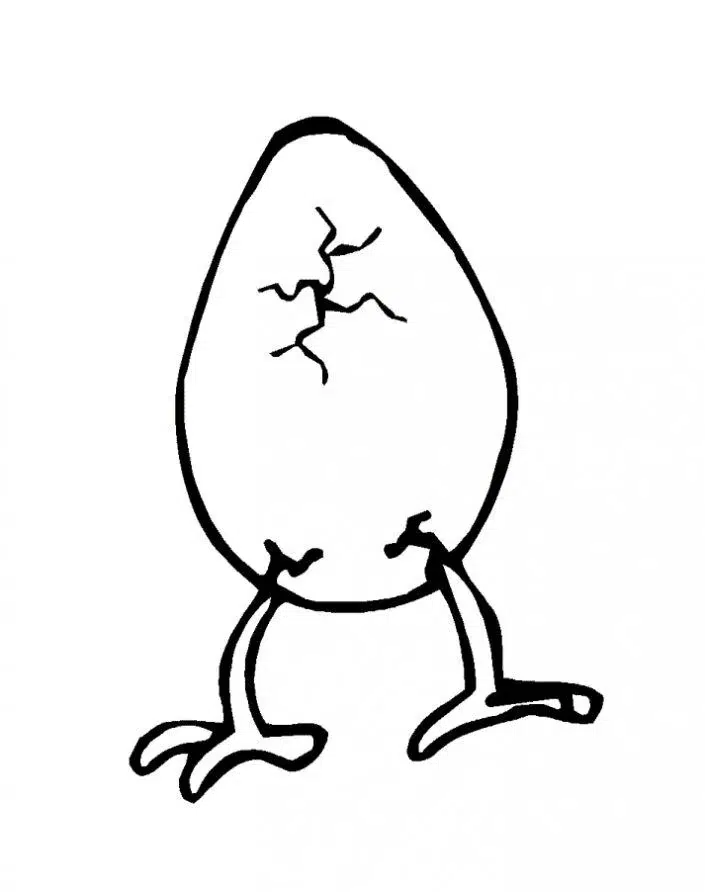 Yumurta içinde Komik Civciv boyama sayfası