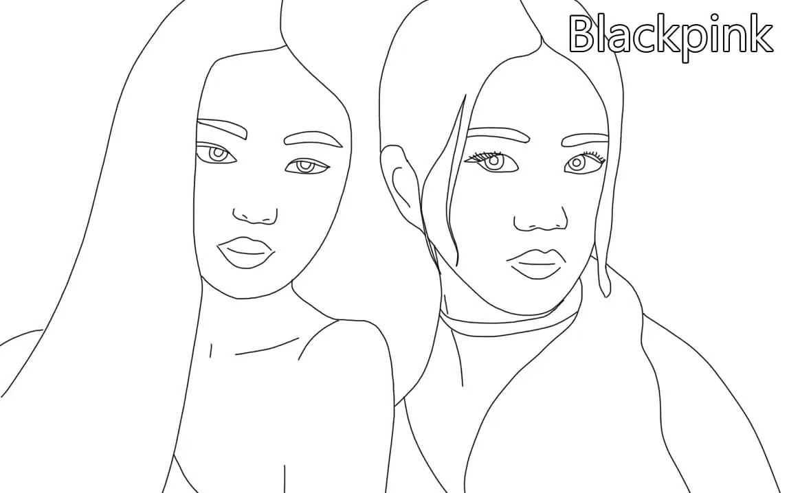 Jennie ve Jisoo Blackpink boyama sayfası