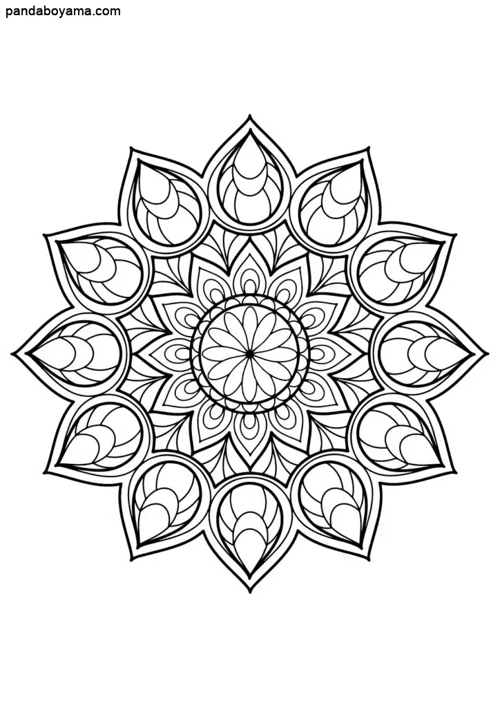 Sanatsal Mandala boyama sayfası