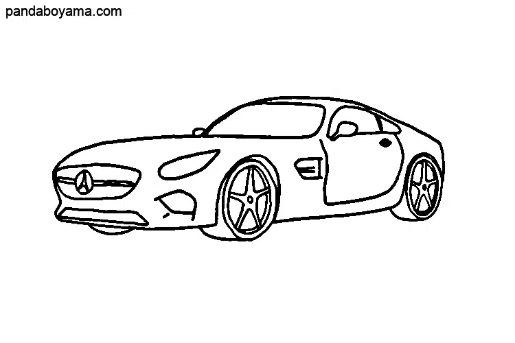 Spor Mercedes Araba boyama sayfası