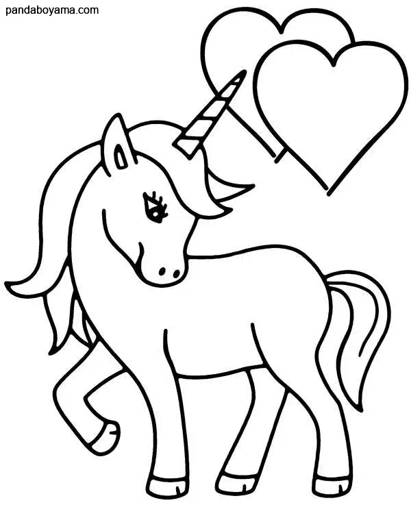 Aşık Unicorn boyama sayfası