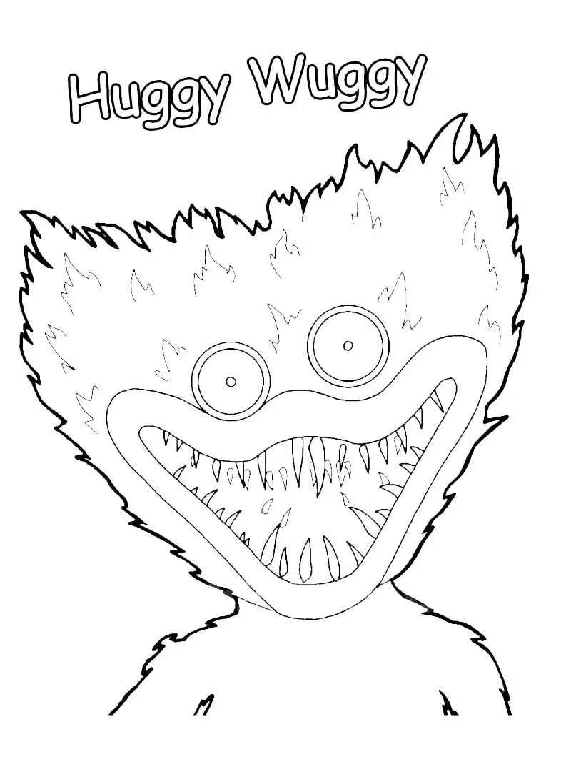 Korkunç Huggy Wuggy boyama sayfası