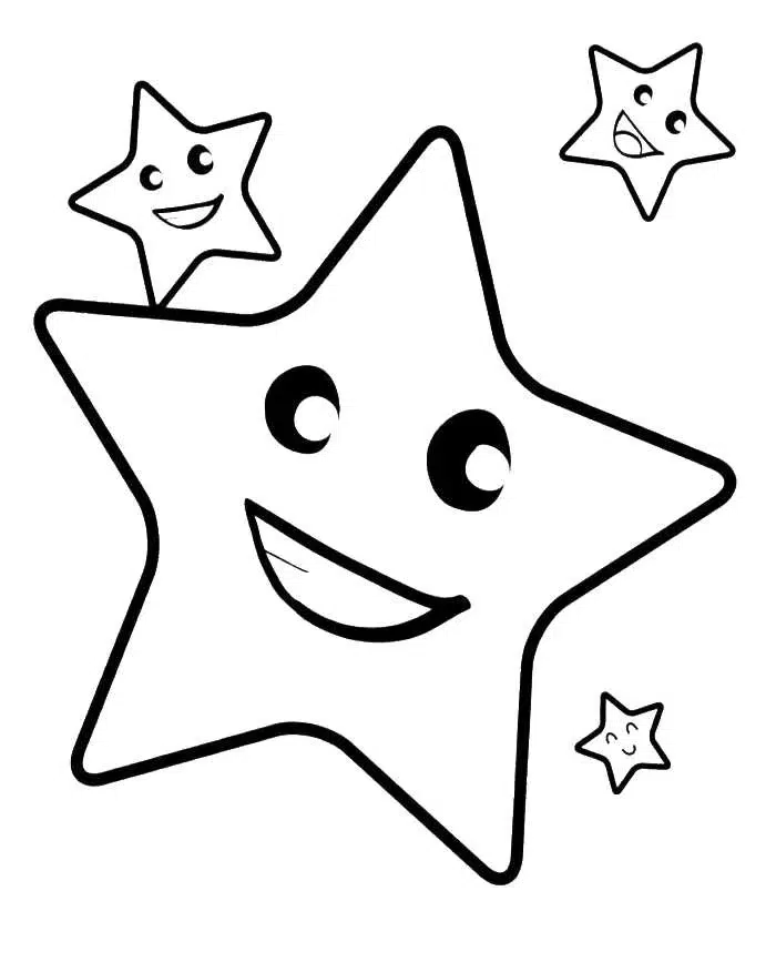 Okul Öncesi Yıldızlar boyama sayfası