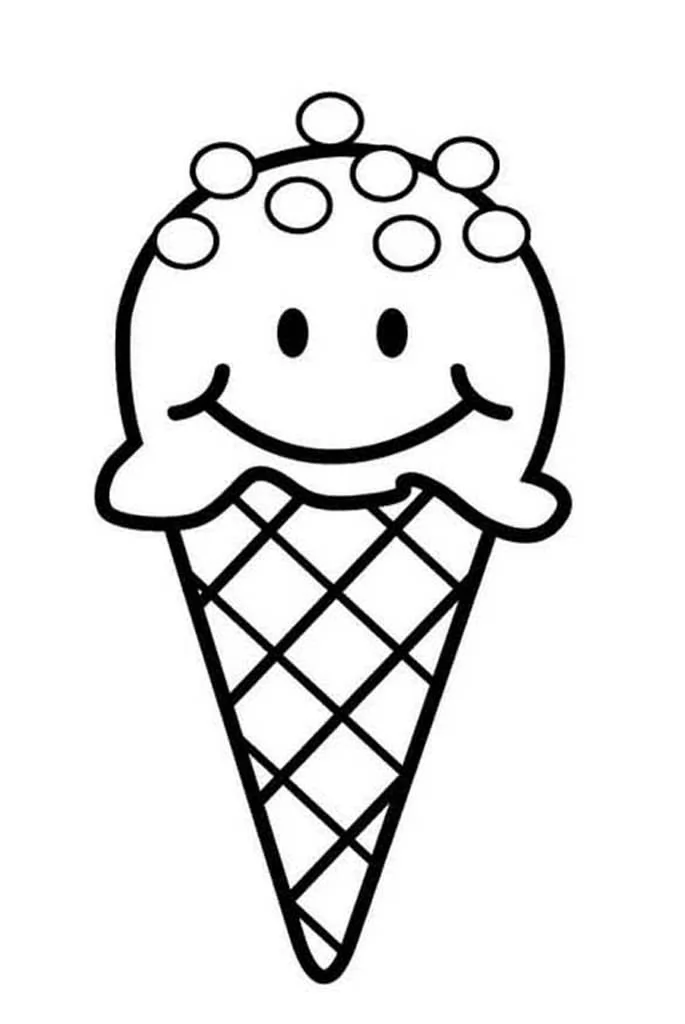 Gülen Dondurma boyama sayfası
