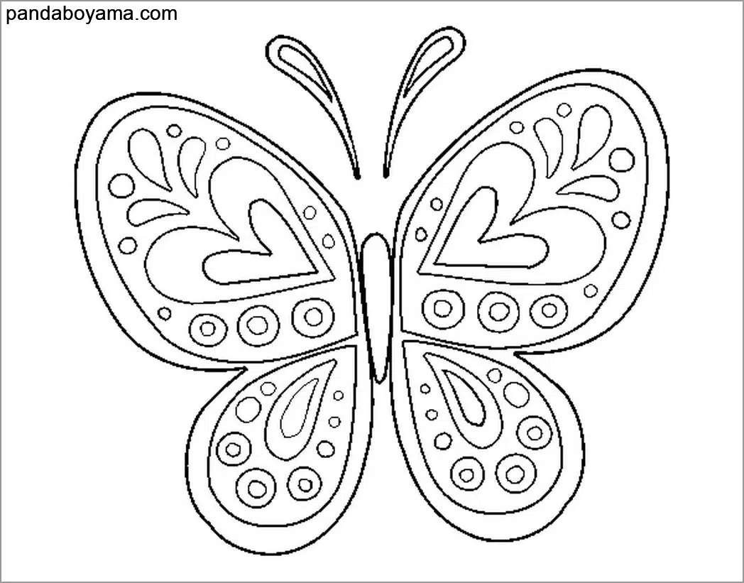 Çocuklar için Kelebek boyama sayfası