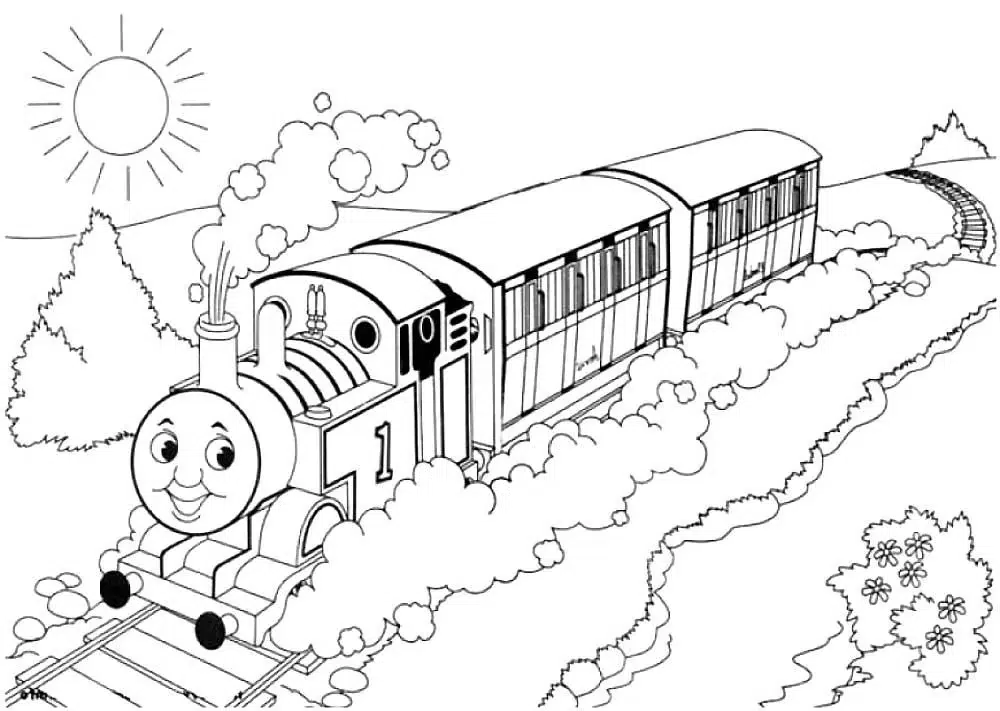 Mutlu Thomas Treni boyama sayfası
