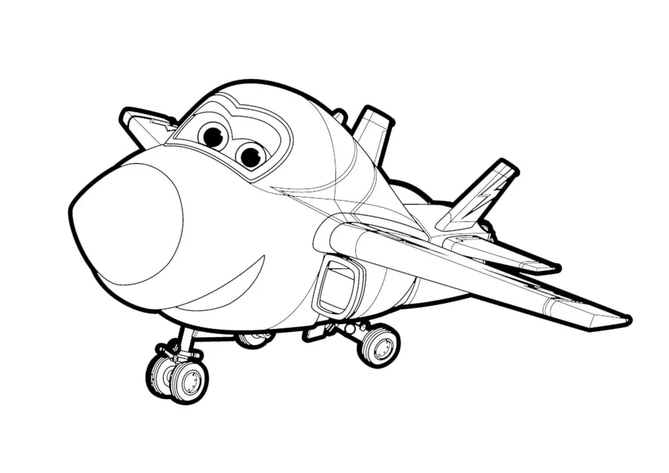 Harika Kanatlar Sevimli Uçak boyama sayfası