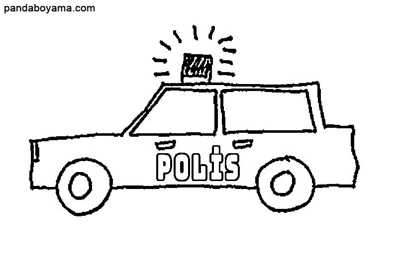 Polis Araba boyama sayfası