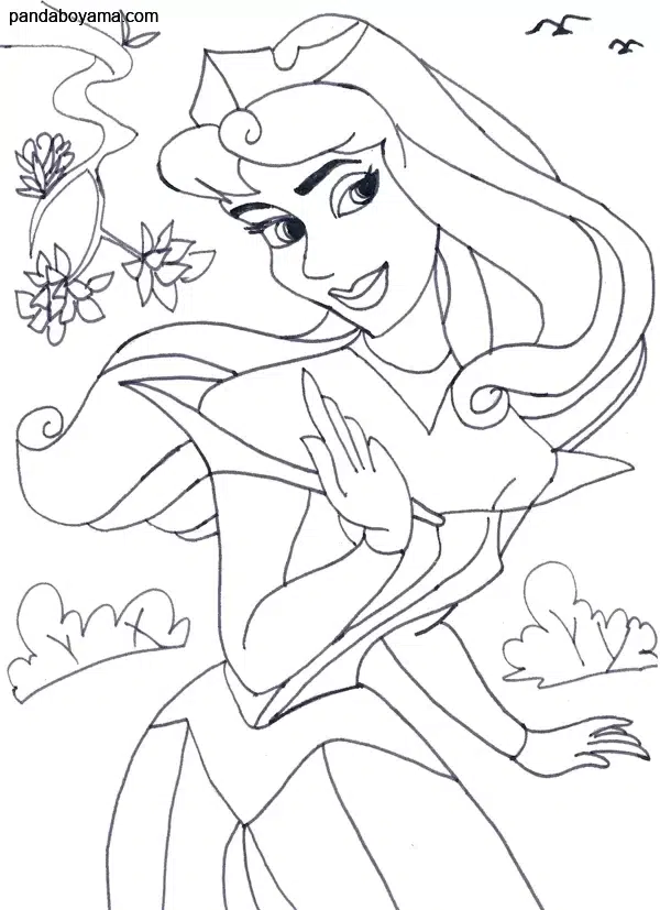 Disney Prenses Aurora boyama sayfası