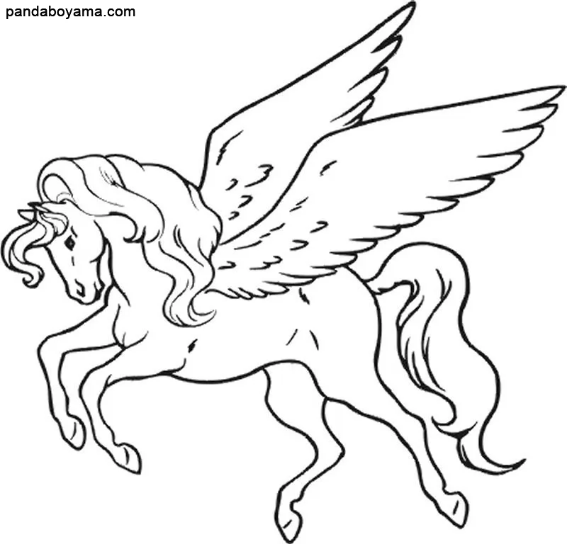 Uçan Unicorn boyama sayfası