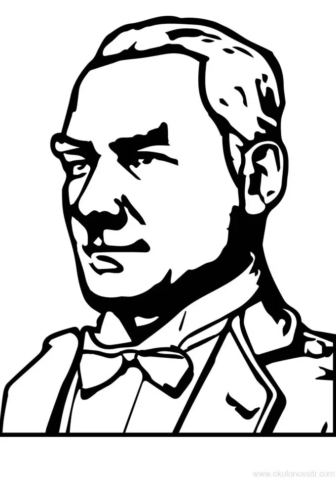 Atatürk 10 Kasım boyama sayfası