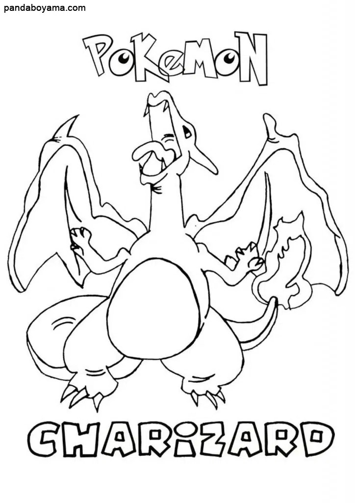 Charizard Pokemon boyama sayfası