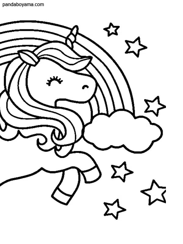 Unicorn Harikalar Diyarı boyama sayfası