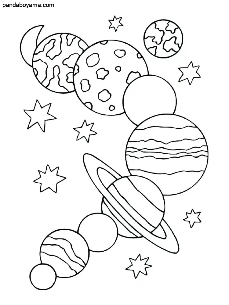 Güneş Sistemi Gezegen boyama sayfası