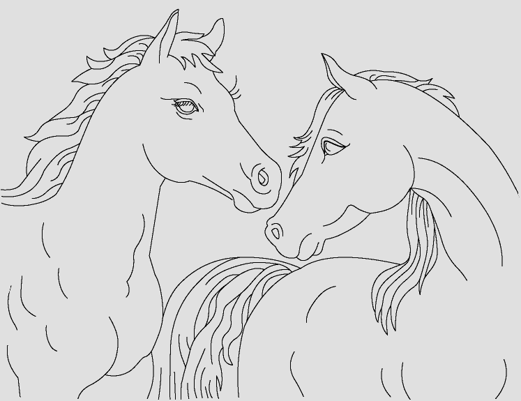 Aşık iki At boyama sayfası