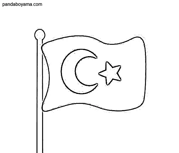 Kaliteli Türk Bayrak Şablonu boyama sayfası