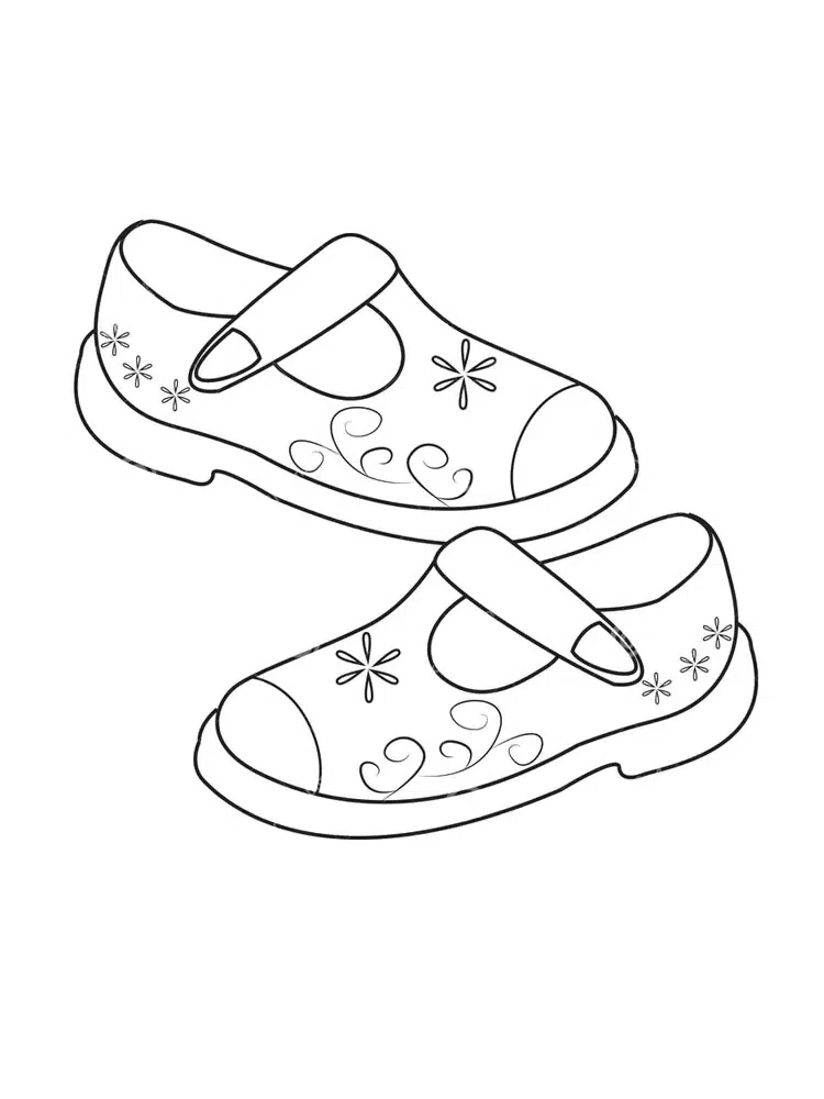 Desenli Ayakkabı boyama sayfası