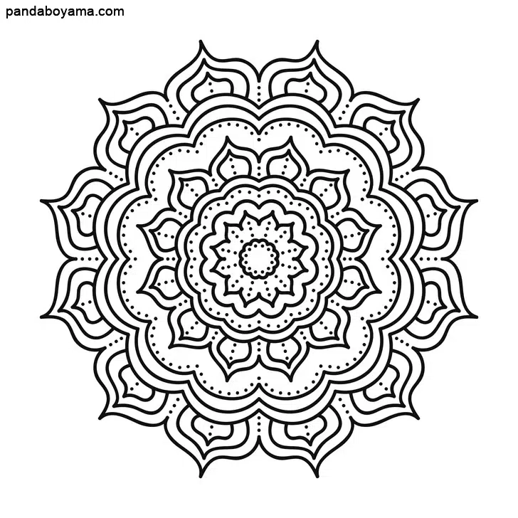 Detaylı Mandala boyama sayfası