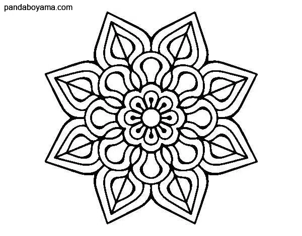 Çiçek Şekilli Mandala boyama sayfası