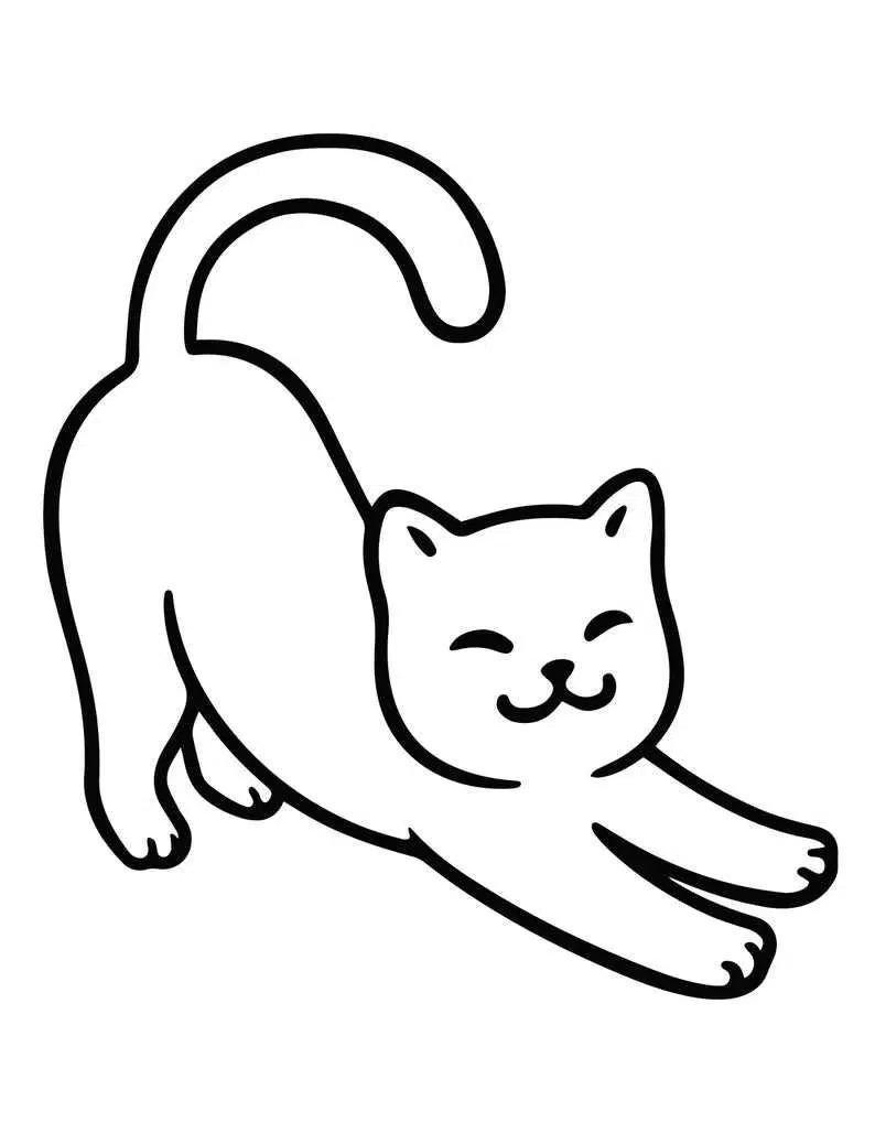 Esneyen Kedi boyama sayfası