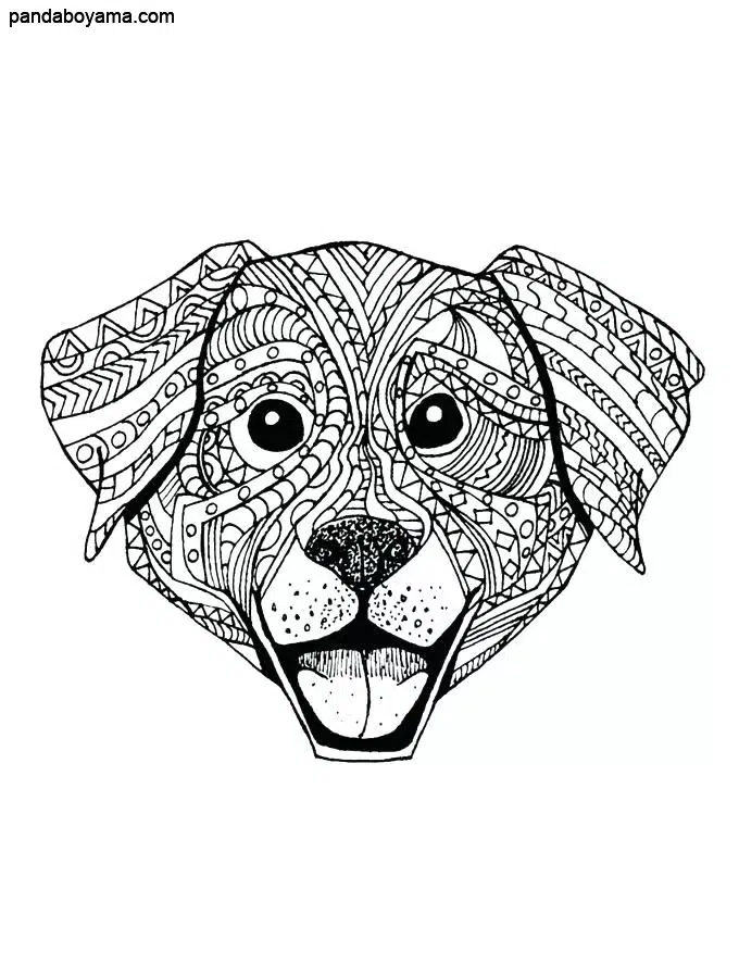 Çok Zor Köpek Mandala boyama sayfası