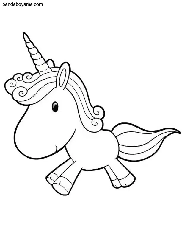 Yeni Bebek Unicorn boyama sayfası