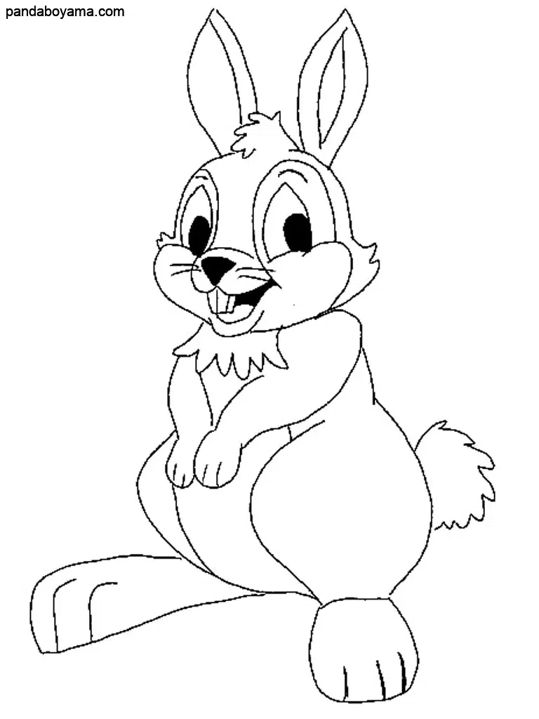 Mahçup Tavşan boyama sayfası