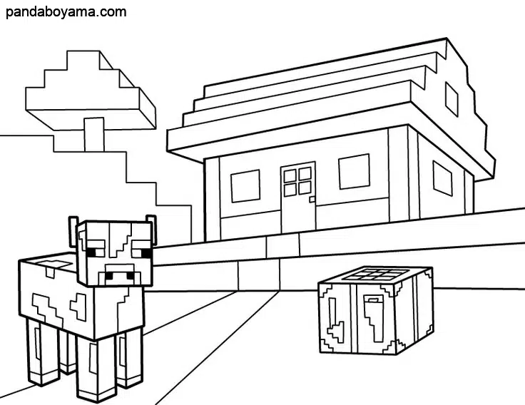 En Güzel Minecraft Ev boyama sayfası