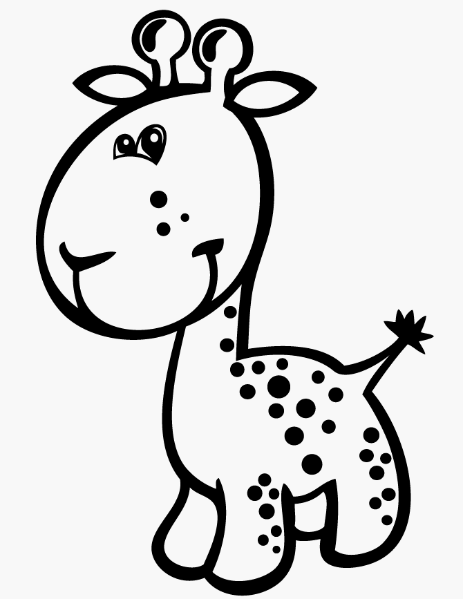 Minik Zürafa boyama sayfası