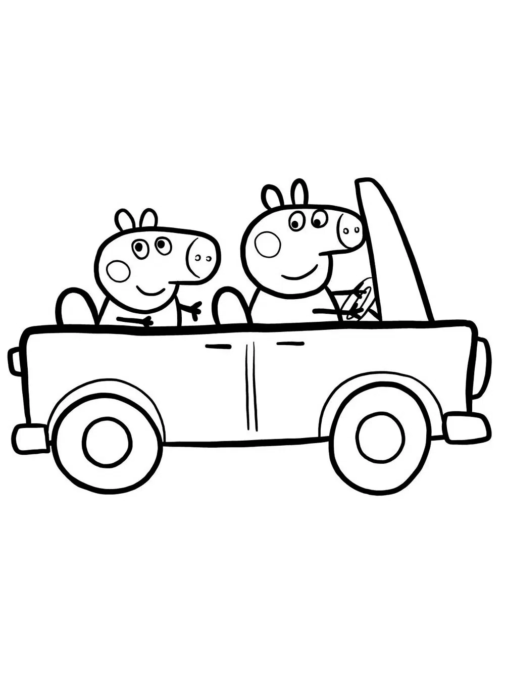 Domuz Peppa Otomobil boyama sayfası