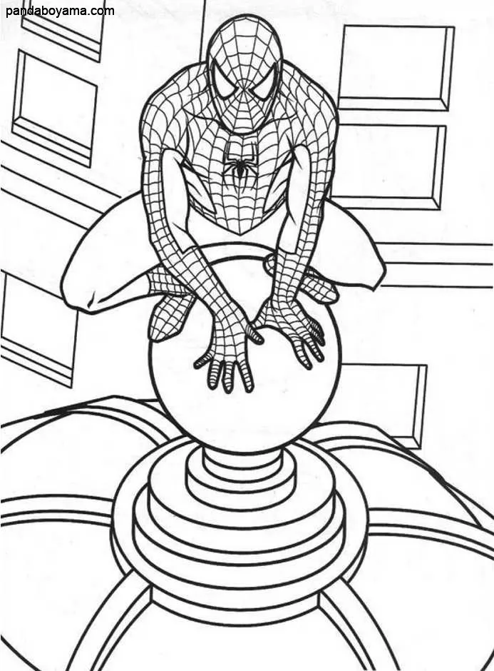 Örümcek Adam Çatıda boyama sayfası