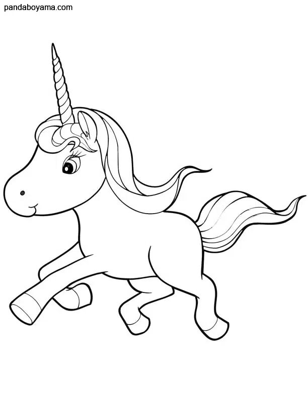 Bebek Unicorn boyama sayfası