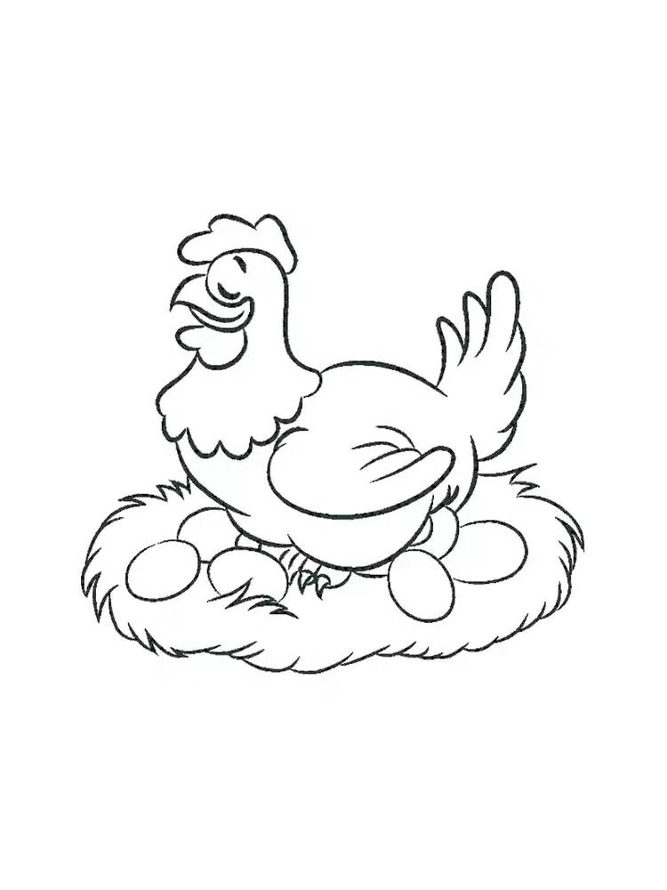 Mutlu Tavuk ve Yumurtalar boyama sayfası