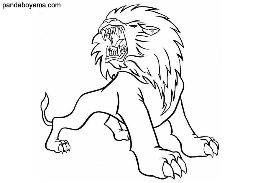 Öfkeli Aslan boyama sayfası