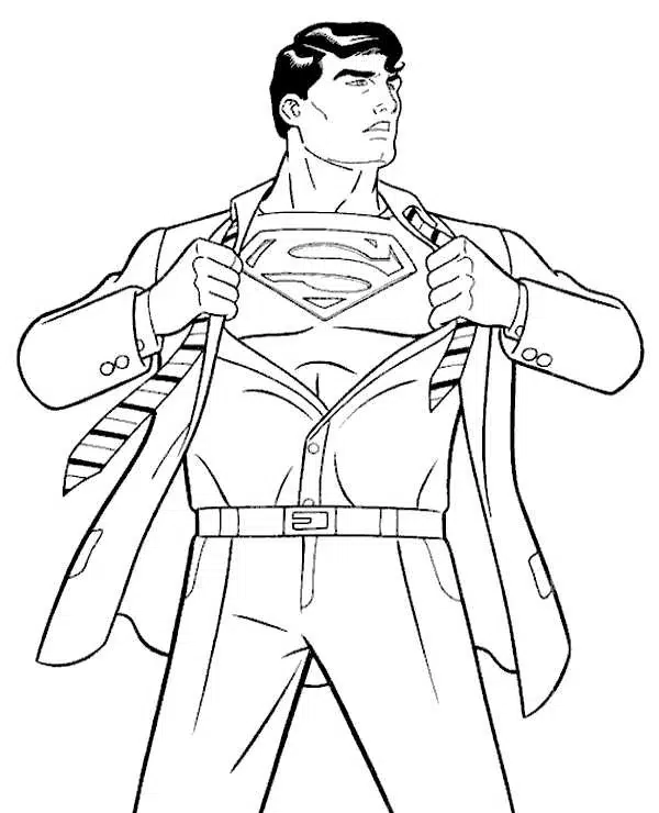 Süpermen Kostümü Hazırlıyor boyama sayfası