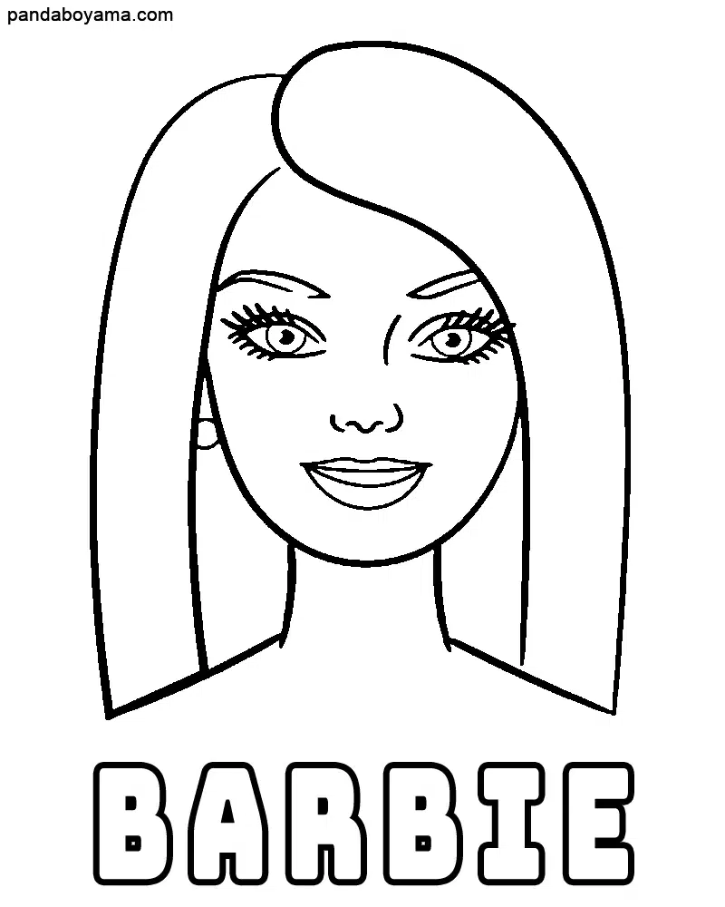 Kızlar için Barbie boyama sayfası