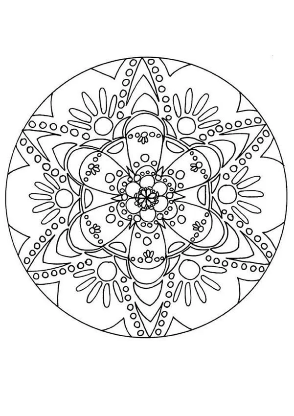 Gerçekten Çok Zor Mandala boyama sayfası