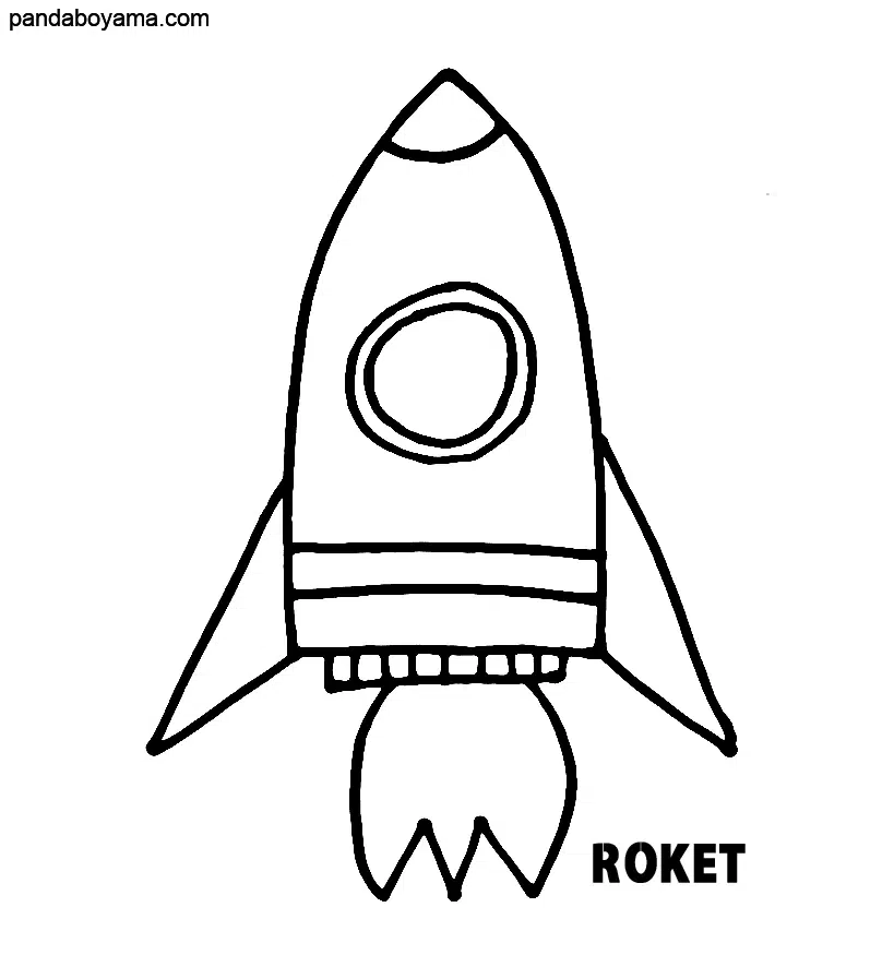 Okul Öncesi Roket boyama sayfası