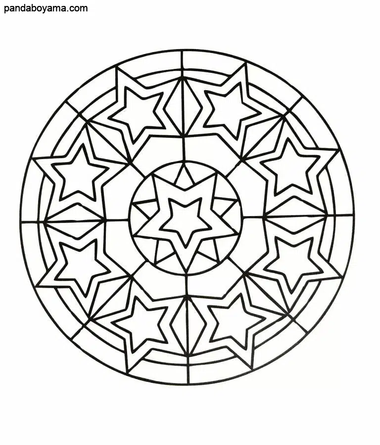 Yıldız Mandala boyama sayfası
